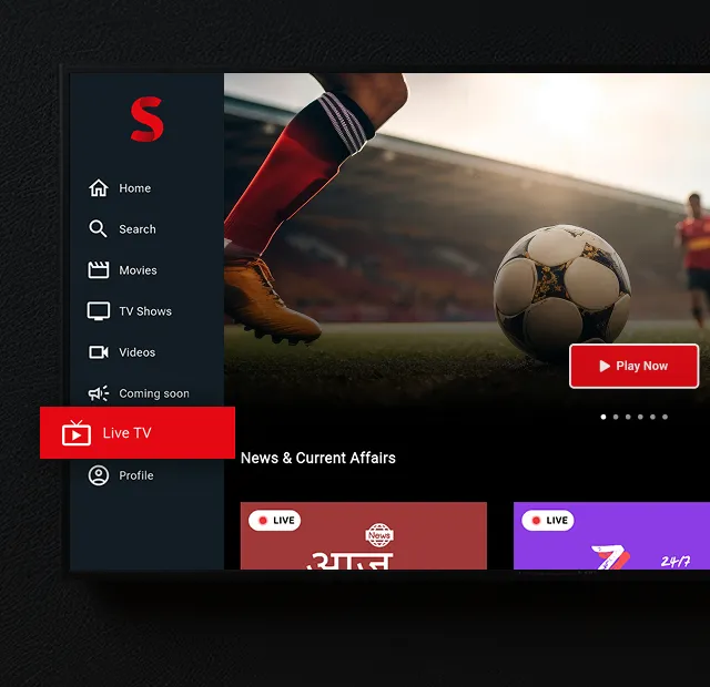 Streamit tv app with live streaming option