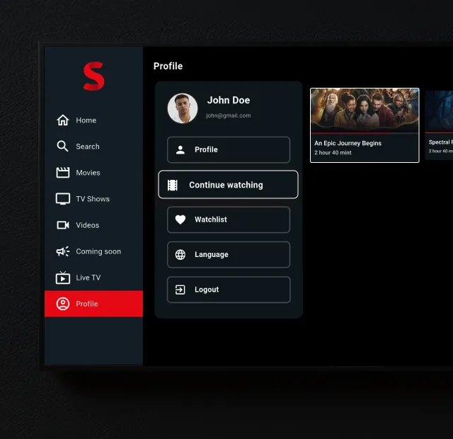 Streamit tv streaming app with continue watching option
