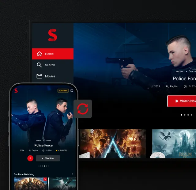 Streamit ott platfrom tv app for cross device sync